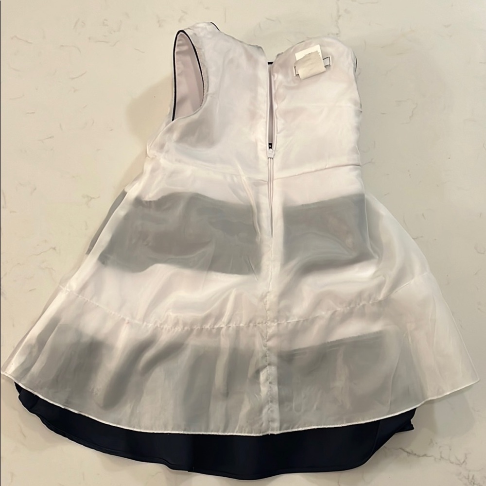 Dorissa Blue and White Sleeveless A-Line Dress - Picture 7 of 9